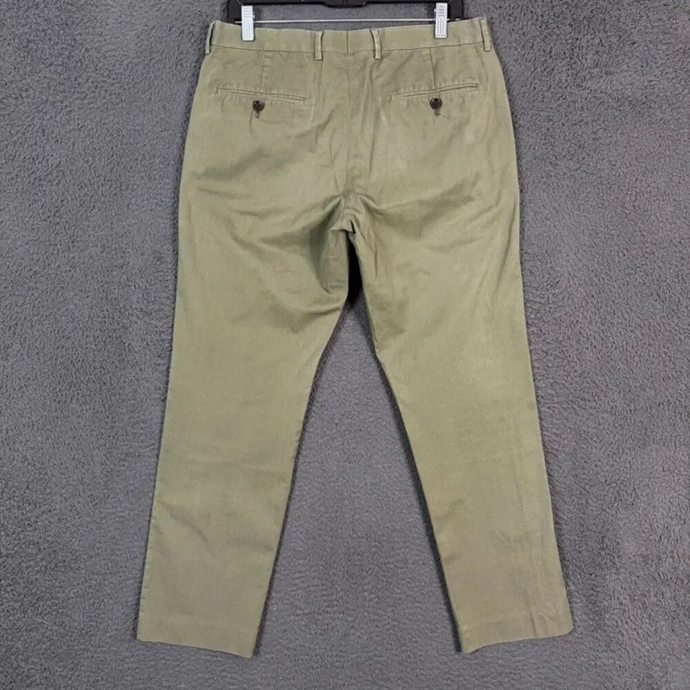 J Crew Pants Mens 32x29 Green Ludlow Slim Fit Larusmiani Chino Preppy Casual